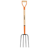 Bieldo para paja de 4 dientes mango de madera 35" truper